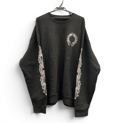 Chrome Hearts Floral Cross Horseshoe Back Print Sweatshirt "Black"