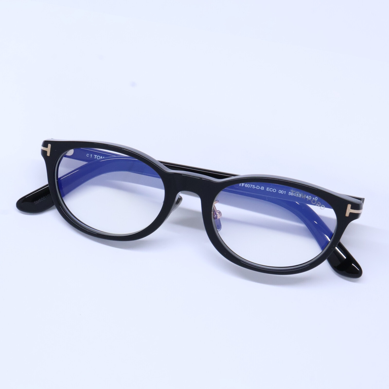 トムフォード TF6075-D-B ECO 001 ブルーライトカットレンズ オーバルシェイプ アイウェア 50□18 145