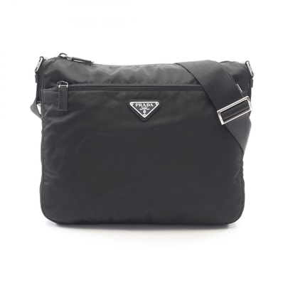 プラダ PRADA VELA ショルダーバッグ バッグ ナイロン サフィアーノレザー レディース ブラック系 1BC421 【中古】