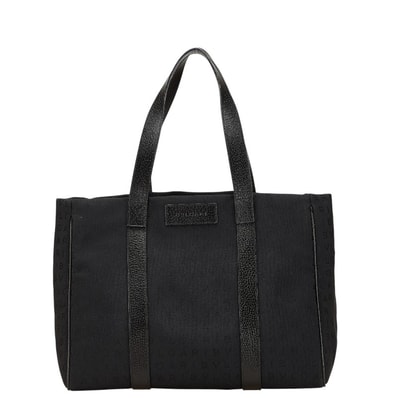 ブルガリ ロゴマニア トートバッグ ブラック キャンバス レザー レディース BVLGARI 【中古】
