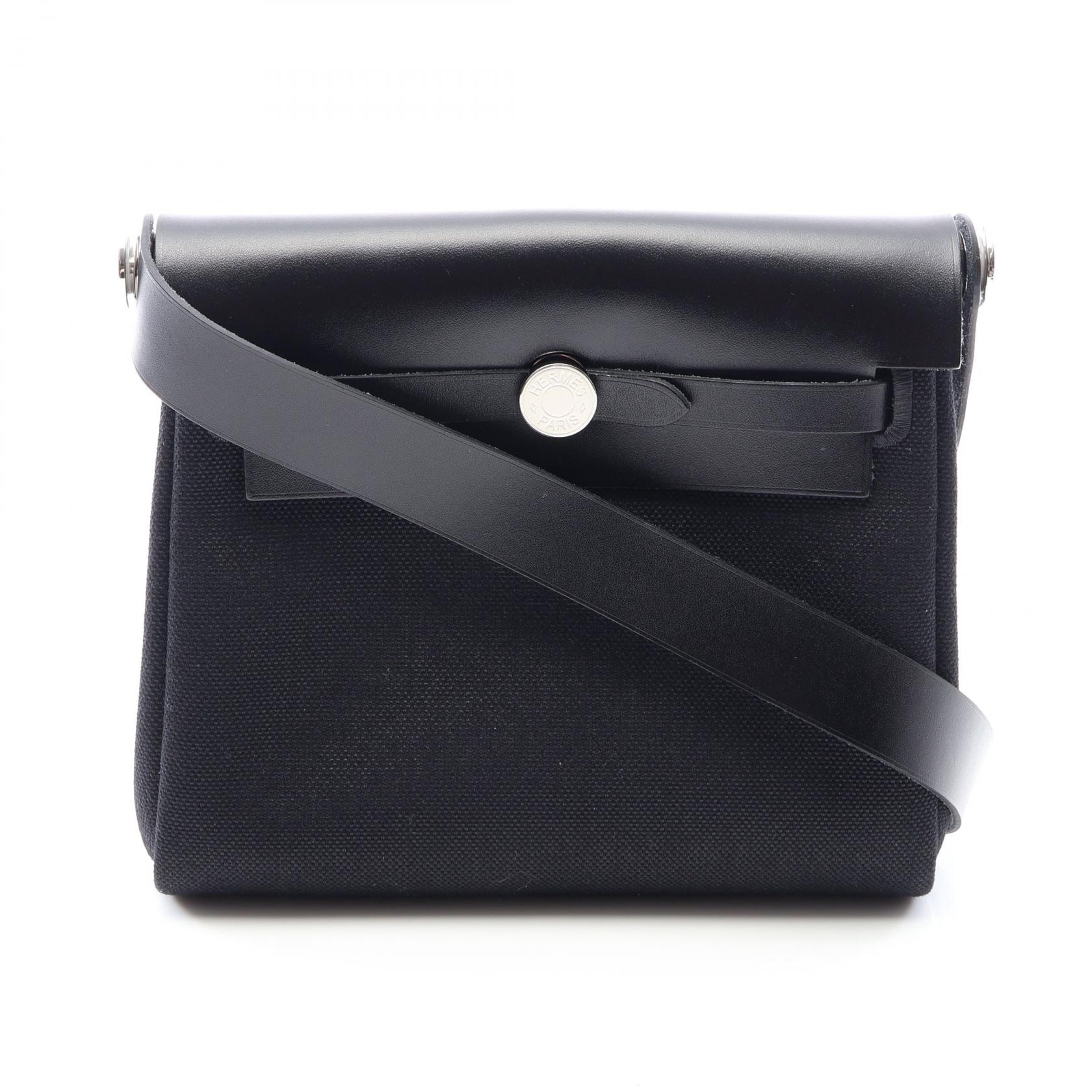 エルメス HERMES エールバッグジップ ミニ ショルダーバッグ バッグ トワルミリタリー / ヴァッシュハンター トワルミリタリー レディース ブラック系 【中古】