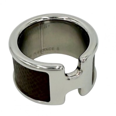 HERMES エルメス 指輪 オランプGM リング アクセサリー Sサイズ ベージュ 小物 約12号 シルバー エトゥープ レディース 約8.1g 美品【中古品】