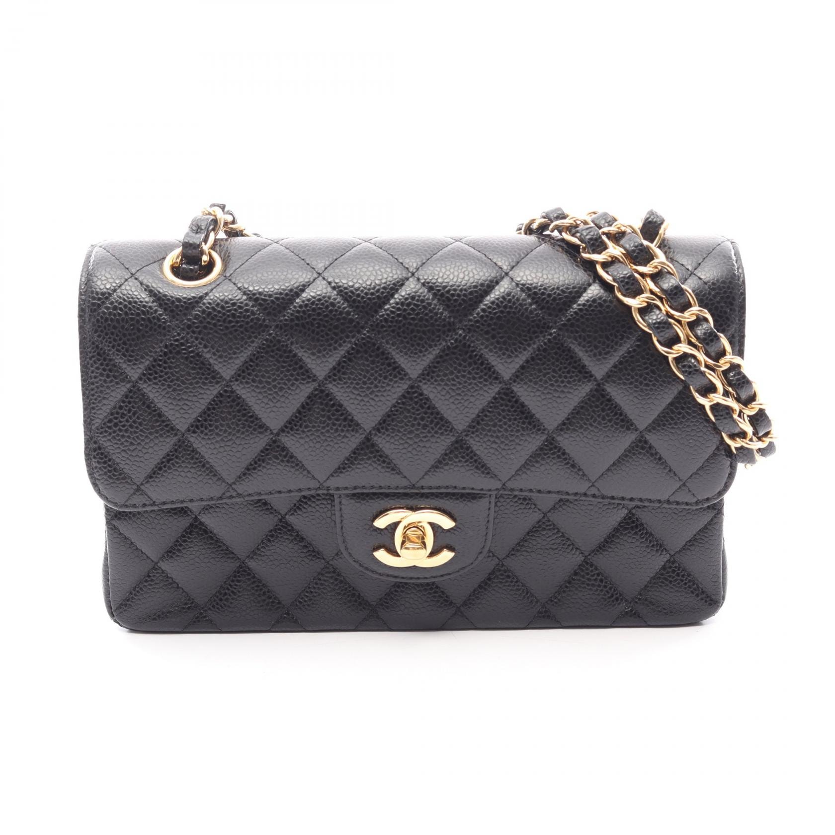 シャネル CHANEL マトラッセ Wフラップ ショルダーバッグ バッグ カーフ(牛革) レディース ブラック系 A01113 【中古】