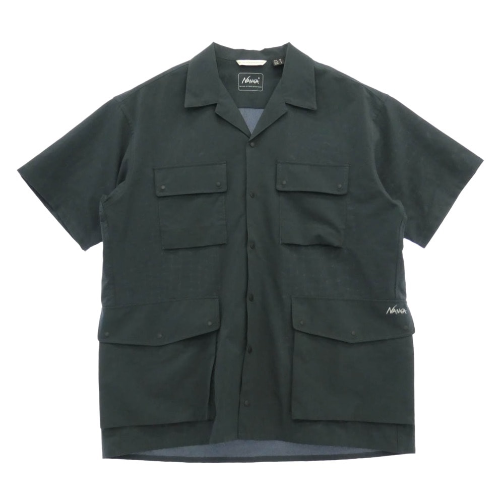 NANGA ナンガ NW2411-1H201-A DOT AIR UTILITY PK SHORT SLEEVE SHIRT ドットエア ユーティリティーポケット ショートスリーブ 半袖 シャツ ダークグレー系 M【中古】