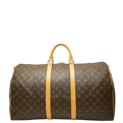 ルイ ヴィトン モノグラム キーポル バンドリエール55 ボストンバッグ M41414 ブラウン PVC レザー レディース LOUIS VUITTON 中古