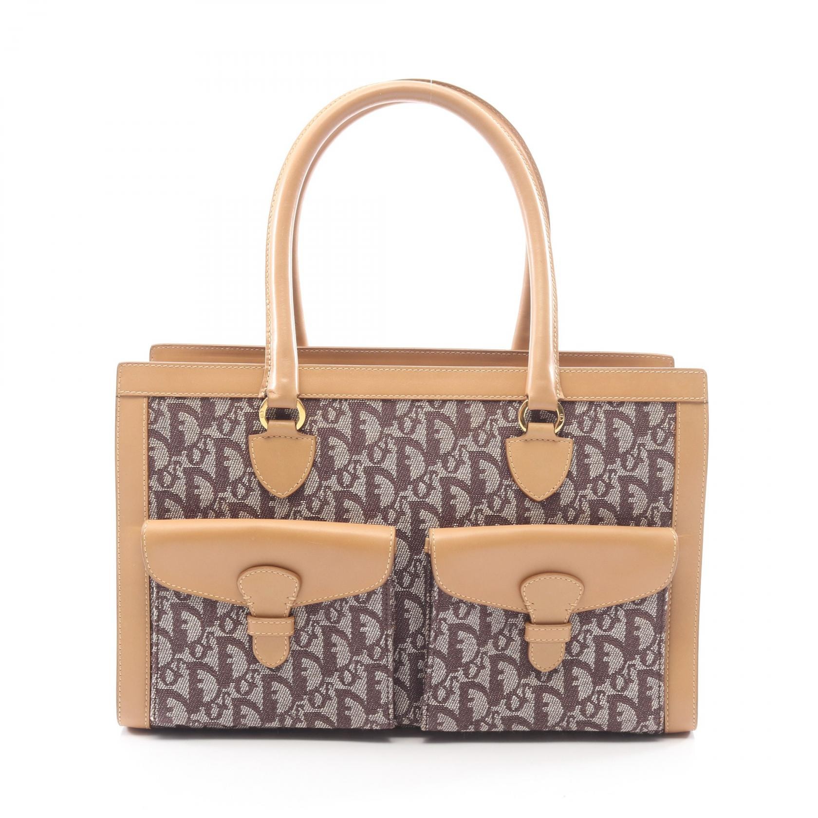 ディオール Dior トロッター トートバッグ バッグ キャンバス レザー レディース ベージュ系 / ブラウン系 【中古】