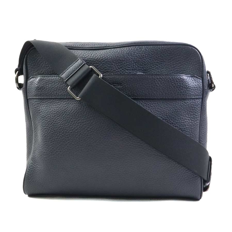 コーチ COACH ショルダーバッグ レザー チャコールグレー メンズ【中古】 56852a
