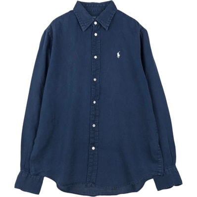 古着 ラルフローレン Ralph Lauren POLO by Ralph Lauren RELAXED FIT 長袖 リネンシャツ メンズS相当/eaa669043