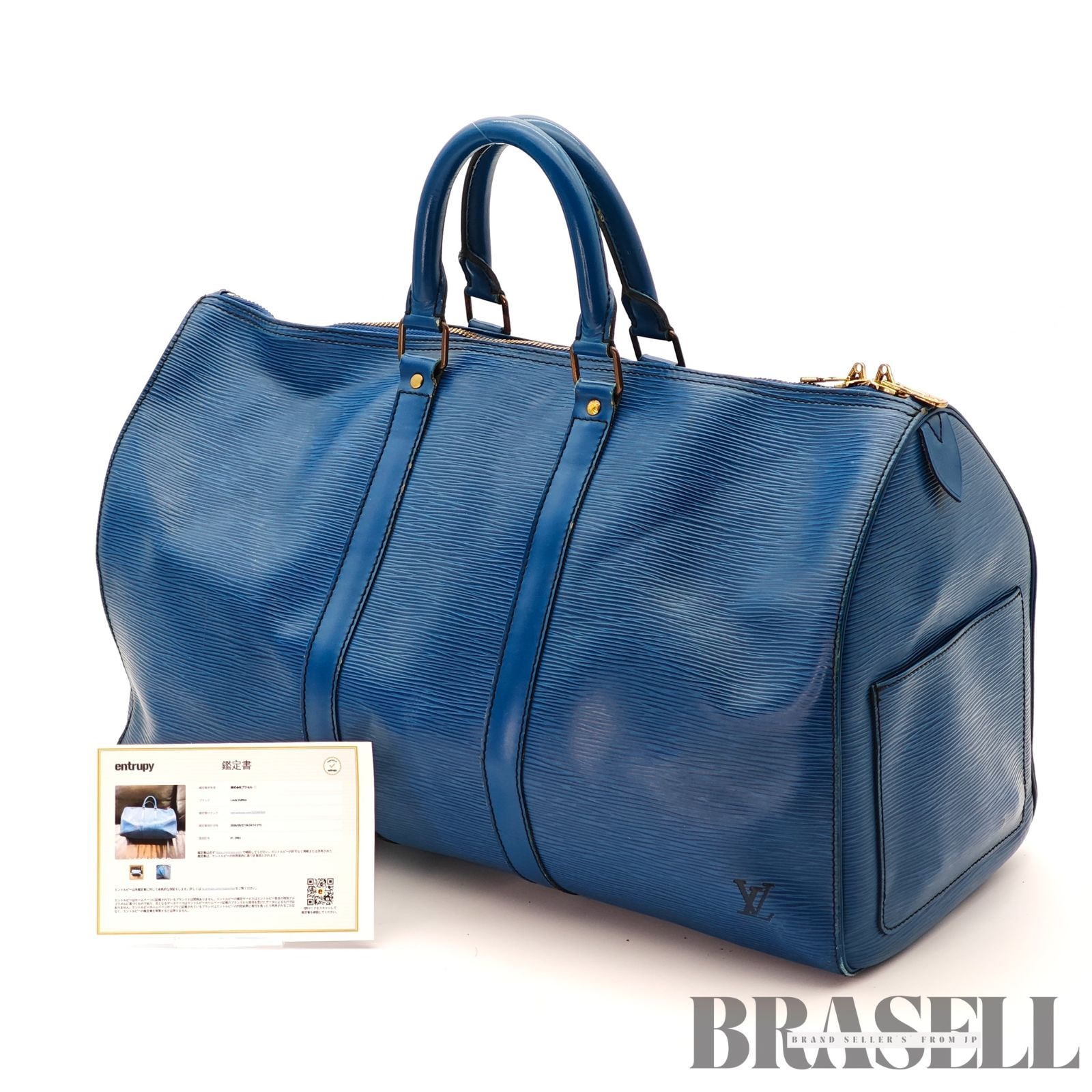 ルイ・ヴィトン ボストンバッグ 青 C (やや傷や汚れあり)】LOUIS VUITTON ルイ・ヴィトン ボストンバッグ