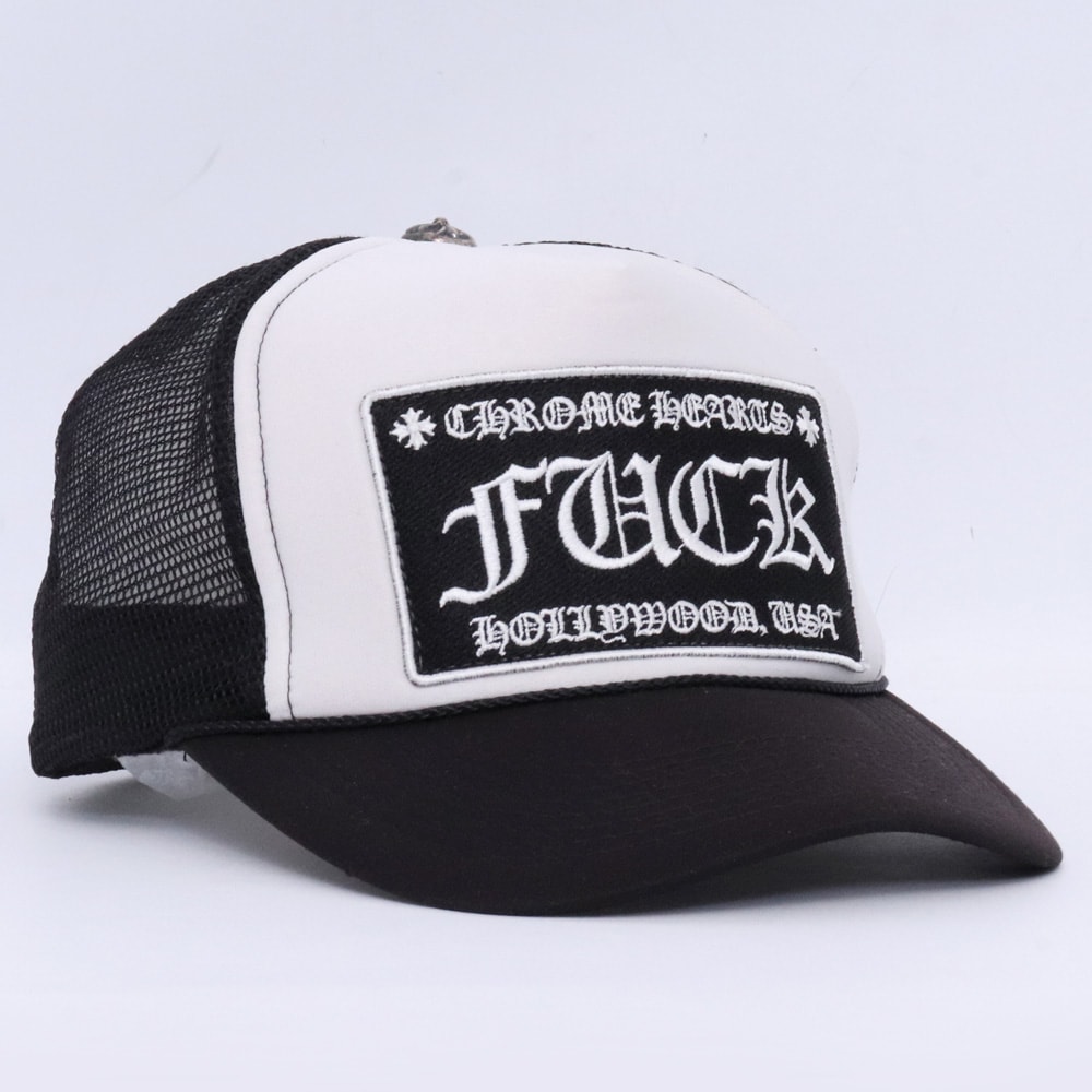Chrome Hearts Tracker Cap Fuck "Black/White"
