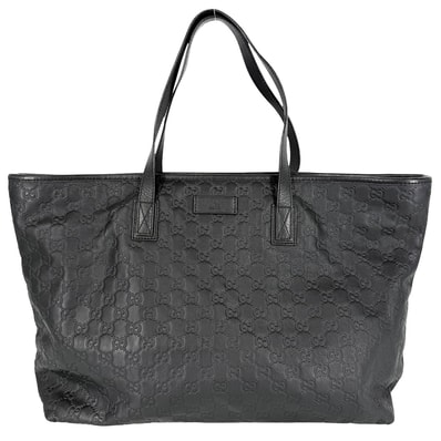 GUCCI グッチ トートバッグ GGインプリメ ハンドバッグ 肩掛け 211120 レザー ブラック 黒 ゴールド金具 レディース 美品【中古品】