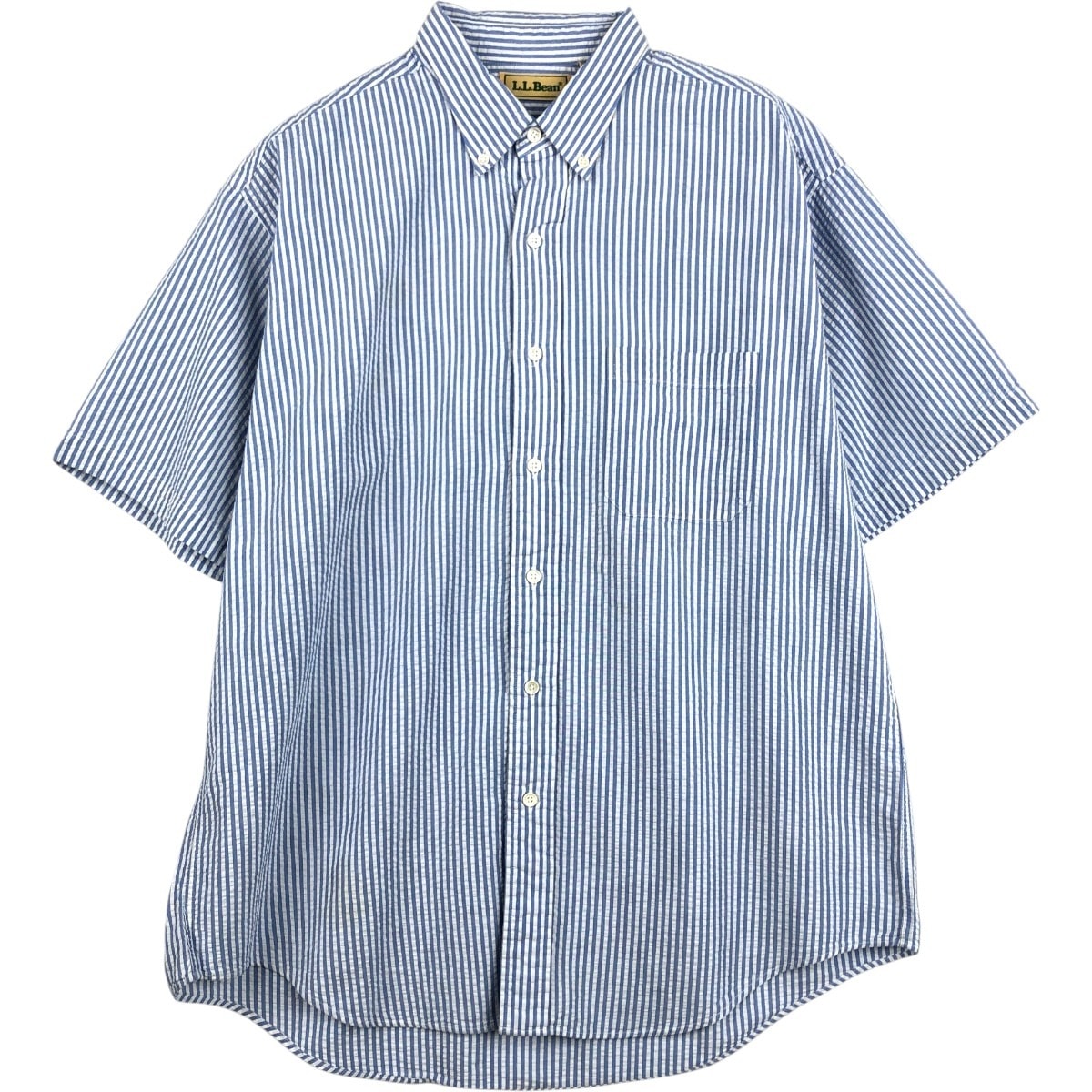 古着 ~90年代 エルエルビーン L.L.Bean シアサッカー 半袖 ボタンダウン ストライプシャツ メンズL相当 ヴィンテージ/eaa674132