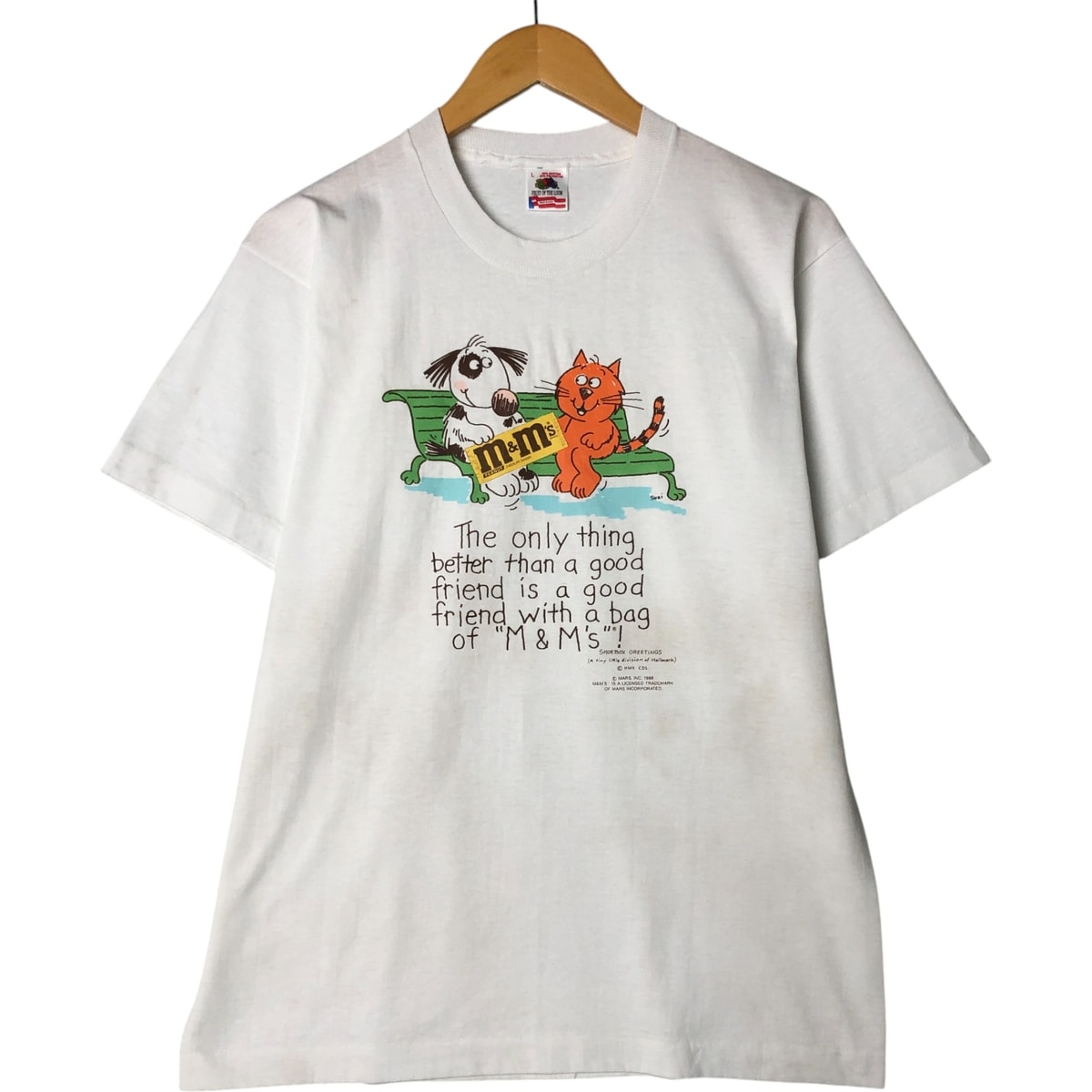 古着 80年代 フルーツオブザルーム FRUIT OF THE LOOM M&M's エムアンドエムズ アドバタイジングTシャツ USA製 メンズL相当 ヴィンテージ/eaa556872