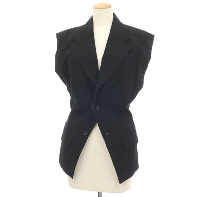【中古】コムデギャルソン COMME des GARCONS 1988年製 ウール 3B ノースリーブジャケット ブラック【サイズM】【レディース】