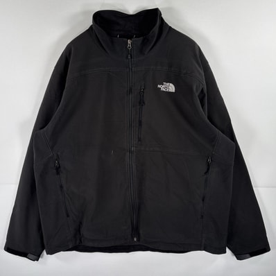 古着 ザ・ノースフェイス THE NORTH FACE シェルジャケット フリース フルジップ ワンポイントロゴ 14041 ブラック メンズ