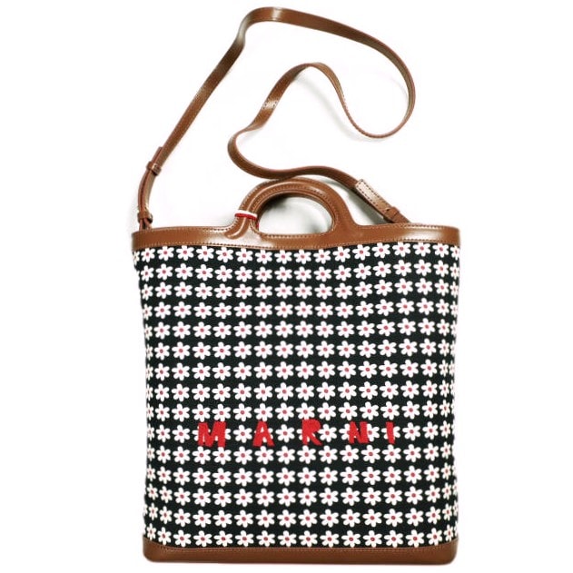 新品 MARNI マルニ 24AW イタリア製 TROPICALIA DAISY CROSSBODY フラワープリント 2WAY ショルダーバッグ SBMP0179U6 P7944 ブラック(Z0823) 定価174,900円 トートバッグ カバン