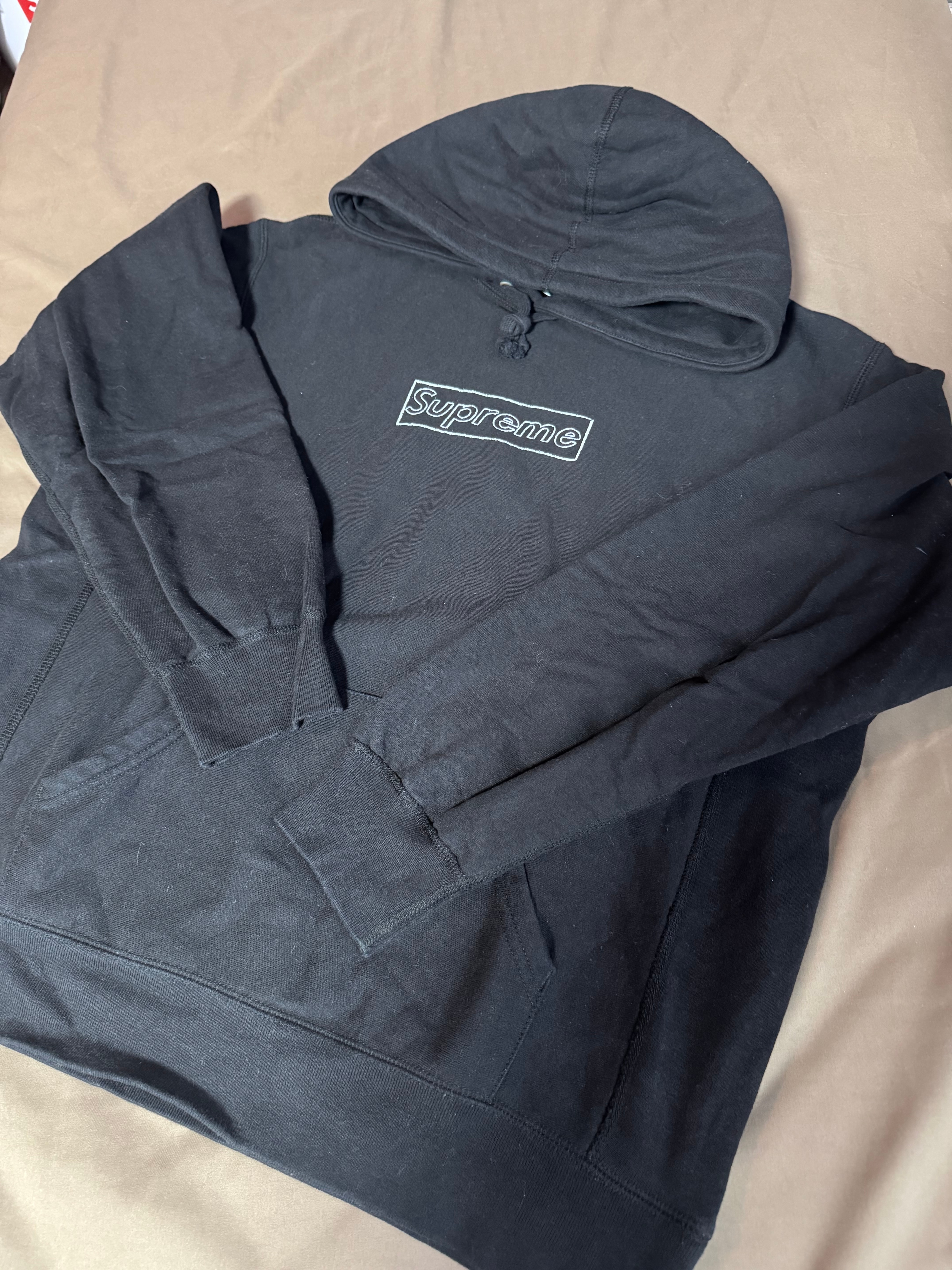 Supreme KAWS Chalk Logo Hooded Sweatshirt "Black"(2021)