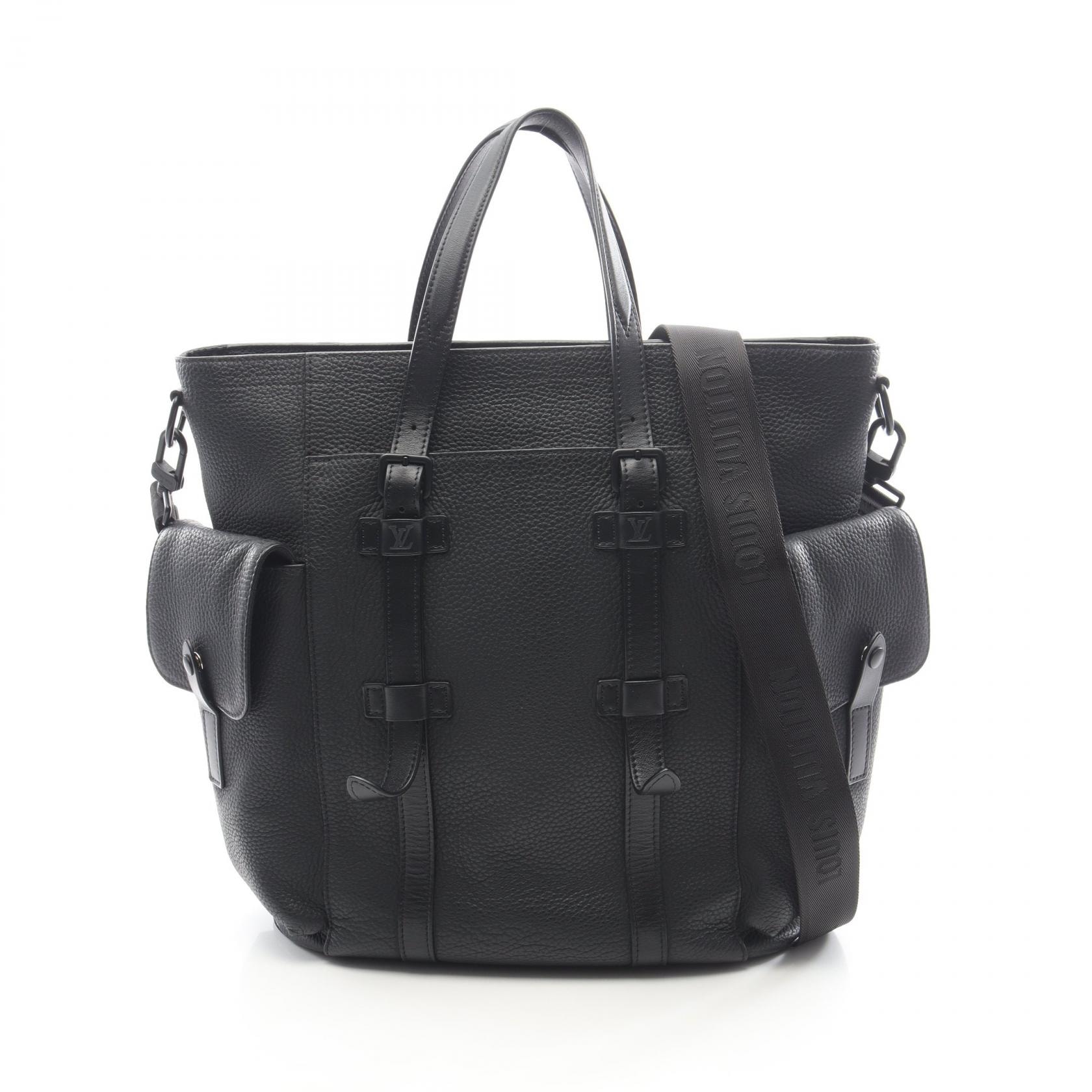 ルイ・ヴィトン LOUIS VUITTON クリストファートート トートバッグ バッグ レザー トリヨンレザー ノワール メンズ ブラック系 M58479 【中古】