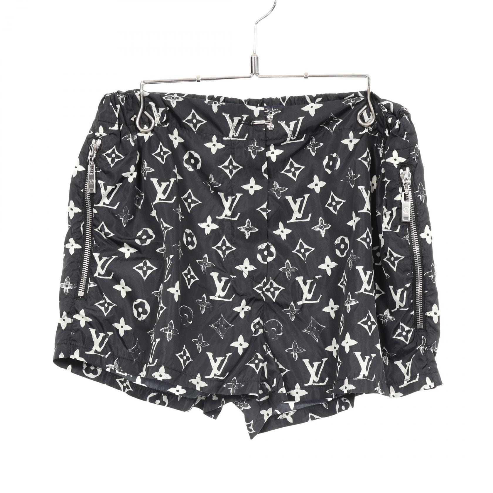 ルイ・ヴィトン LOUIS VUITTON モノグラム ショートパンツ パンツ 衣料品 ボトムス ナイロン レディース ブラック系 / ホワイト系 RW201W DFU FIPA12 【中古】
