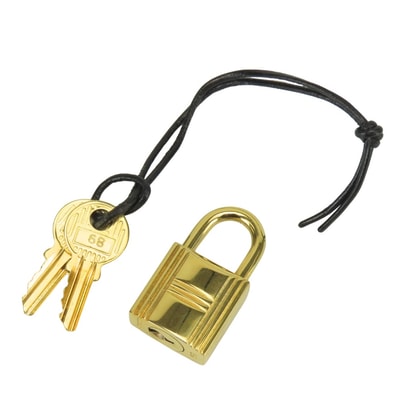 【中古】 エルメス カデナ 鍵セット メタル ゴールド 南京錠 No.68 メッキ レディース 女性 HERMES