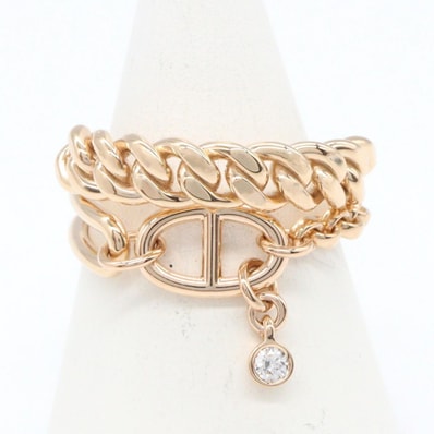 エルメス HERMES ミックス・アンド・H リング リング・指輪 ジュエリー K18PG(ピンクゴールド) レディース ゴールド系 H124611B 00050 【中古】