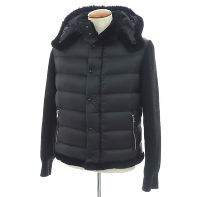 【中古】エンメティ EMMETI ムートン ナイロン ダウンジャケット ブラック【サイズ48】【メンズ】