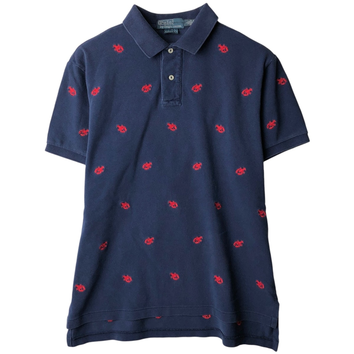 古着 ラルフローレン Ralph Lauren POLO by Ralph Lauren CUSTOM FIT 総柄 刺繍 半袖 ポロシャツ メンズL相当/eaa635218