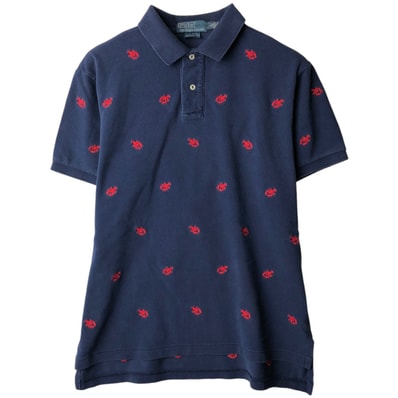 古着 ラルフローレン Ralph Lauren POLO by Ralph Lauren CUSTOM FIT 総柄 刺繍 半袖 ポロシャツ メンズL相当/eaa635218