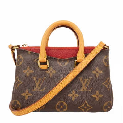【6dd5117-k】ルイヴィトン ハンドバッグ モノグラム ナノパラス M61254 ブラウン スリーズ 2wayバッグ【中古】レディース