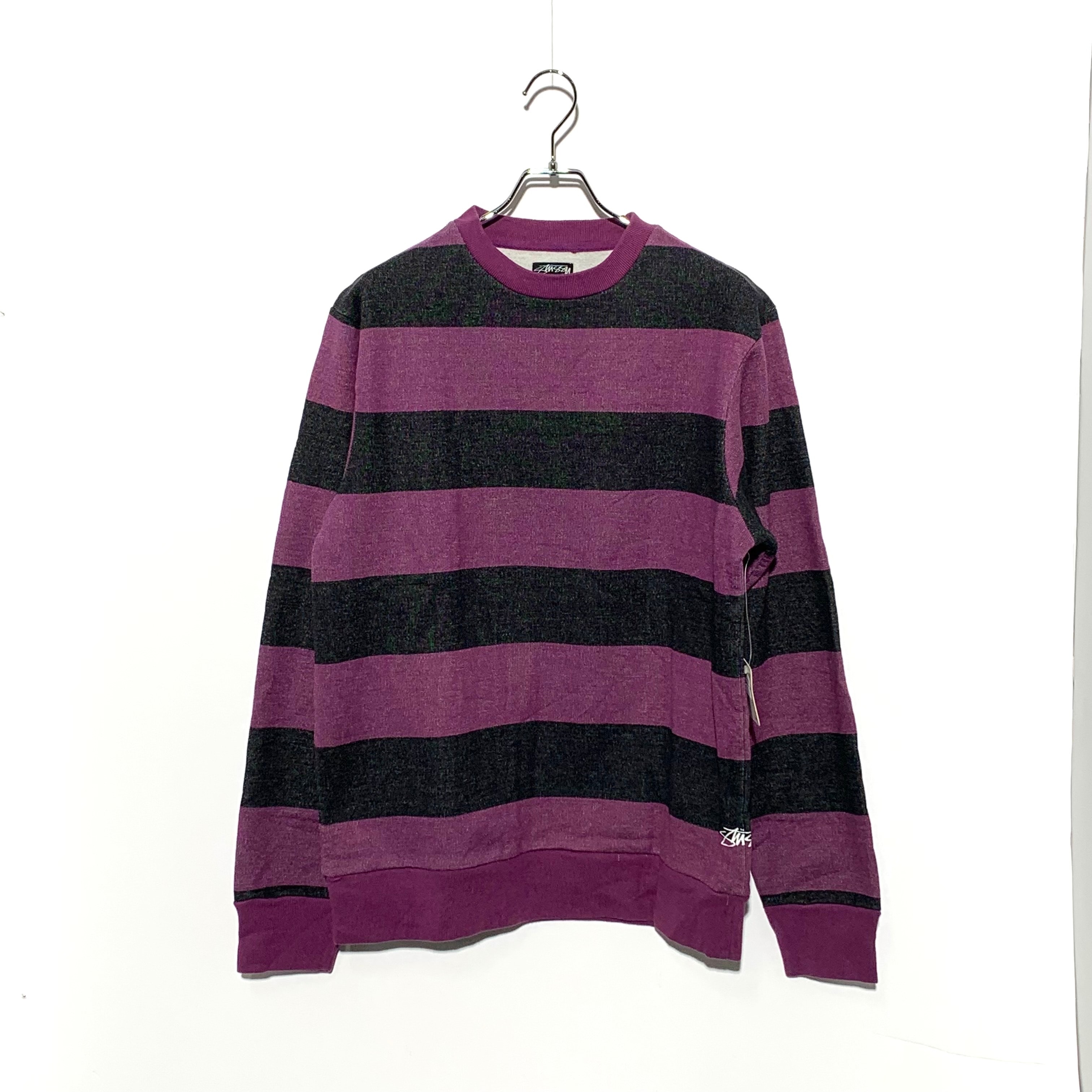 STUSSY Old boarder Crewneck  purple×black