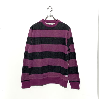 STUSSY Old boarder Crewneck purple×black