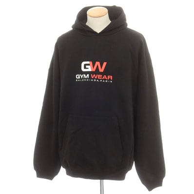 【中古】バレンシアガ BALENCIAGA コットン スウェット オーバーサイズ プルオーバー パーカー ブラック【サイズS】【メンズ】