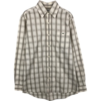 古着 ラコステ LACOSTE SPORT 長袖 コットンチェックシャツ メンズM相当/eaa636010