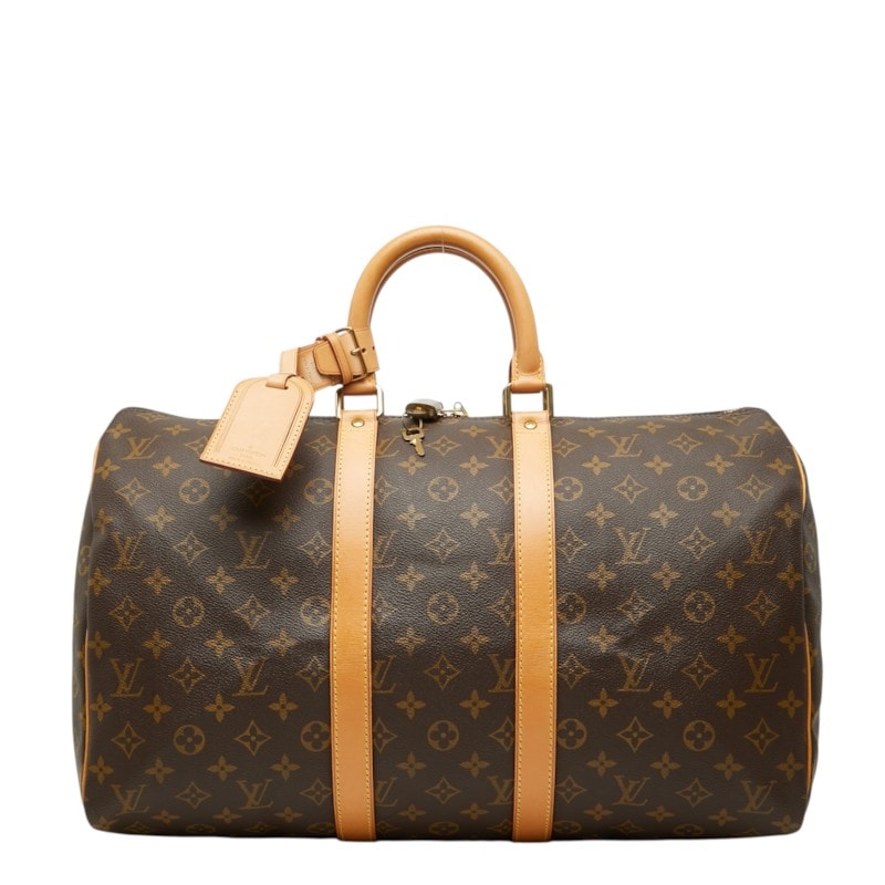 ルイ ヴィトン モノグラム キーポル45 ボストンバッグ トラベルバッグ M41428 ブラウン PVC レザー レディース LOUIS VUITTON 中古