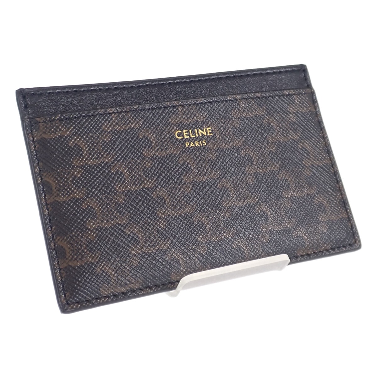 セリーヌ CELINE カードホルダー 10B702BQ4.38NO カードケース PVC カーフ ブラック レディース【中古】【Aランク】