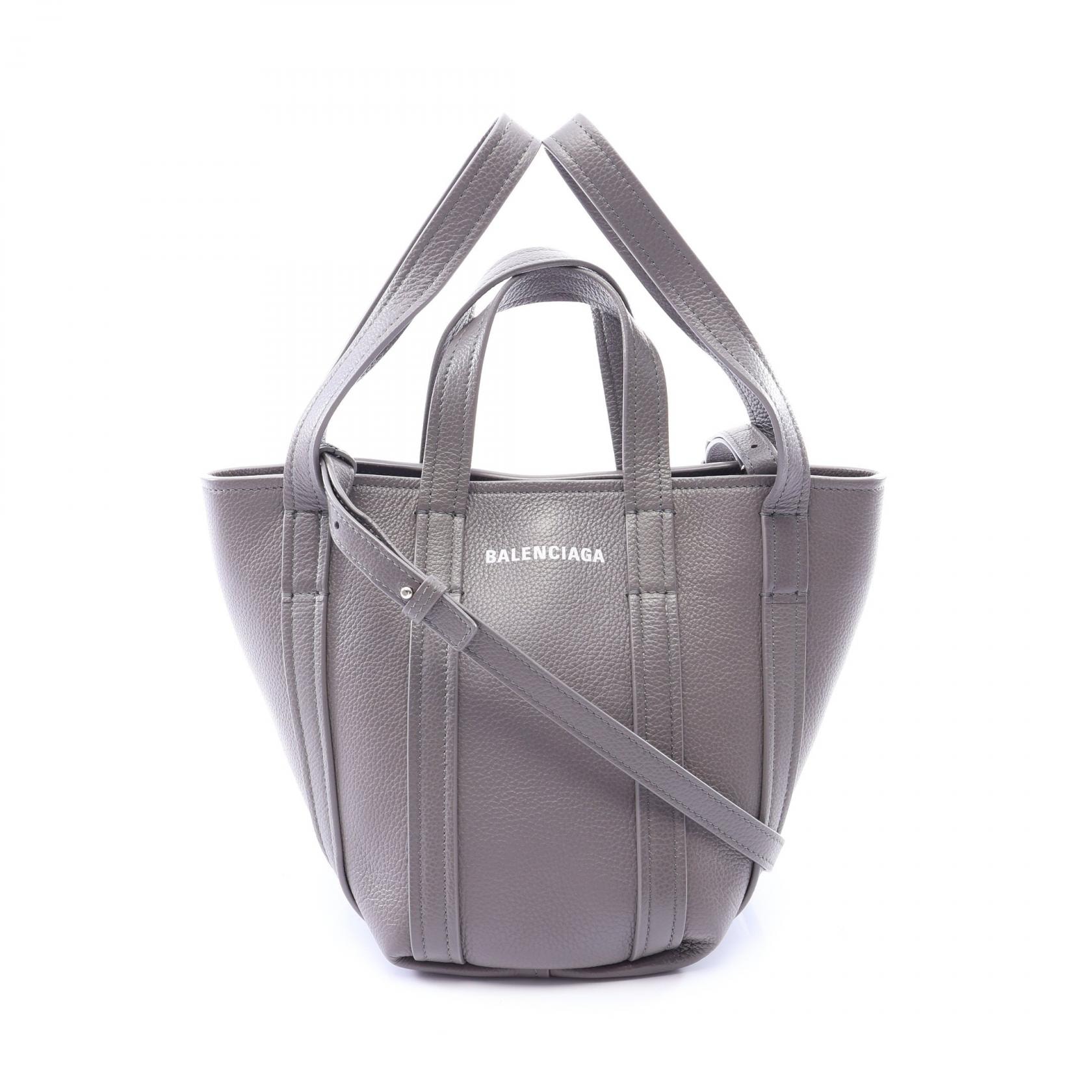 バレンシアガ BALENCIAGA Everyday XS North South 2WAY ハンドバッグ バッグ レザー レディース グレー系 672796 【中古】
