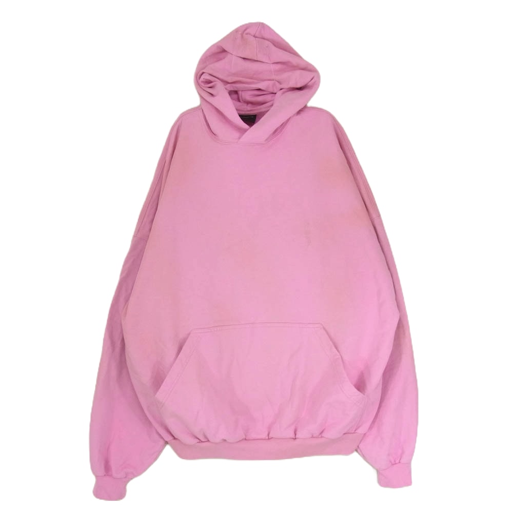 BALENCIAGA バレンシアガ パーカー 23SS 739024 TOVF3 ダスト加工 ユーズド加工 ラージフィット バックロゴ刺繍 プルオーバー フーディ パーカー ピンク系 3【極上美品】【中古】
