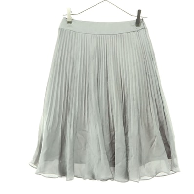 LANVIN LA COLLECTION ランバンコレクション 日本製 ミディ丈 プリーツスカート S シルバー