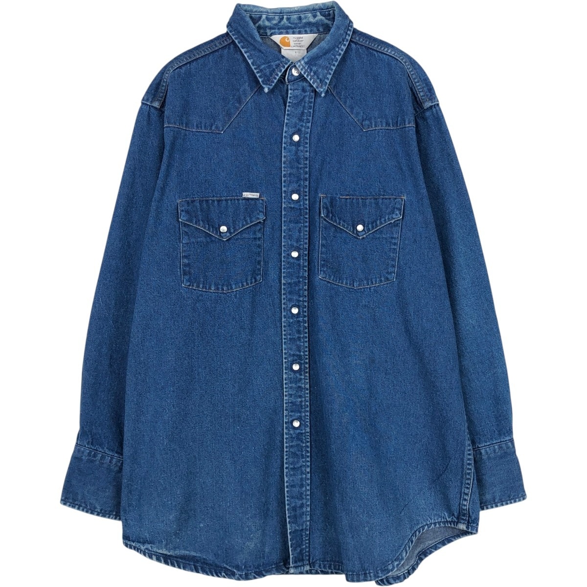 古着 カーハート Carhartt 長袖 デニムウエスタンシャツ メンズM相当/eaa666274