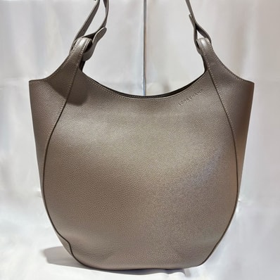 Longchamp ロンシャン ル フローネ ホーボー L レザーショルダーバッグ ショルダーバッグ 10330021215 レザー グレー レディース【中古】