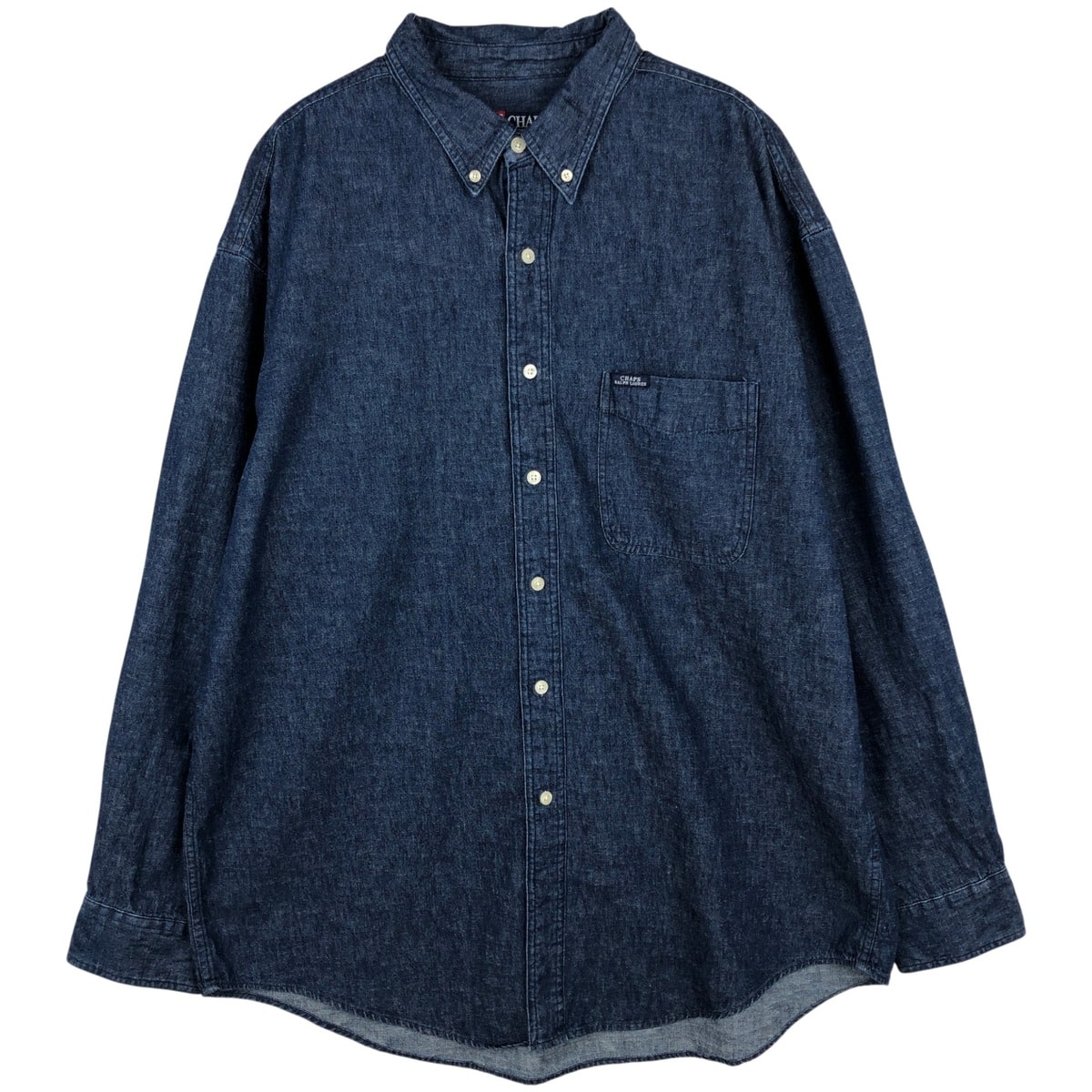 古着 ラルフローレン Ralph Lauren CHAPS チャップス 長袖 ボタンダウンデニムシャツ メンズXL相当/eaa646683