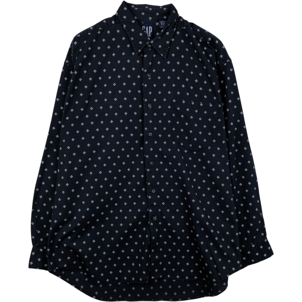 古着 90年代 ギャップ GAP オールドギャップ 総柄 長袖 コットンシャツ メンズXL相当 ヴィンテージ/eaa666217