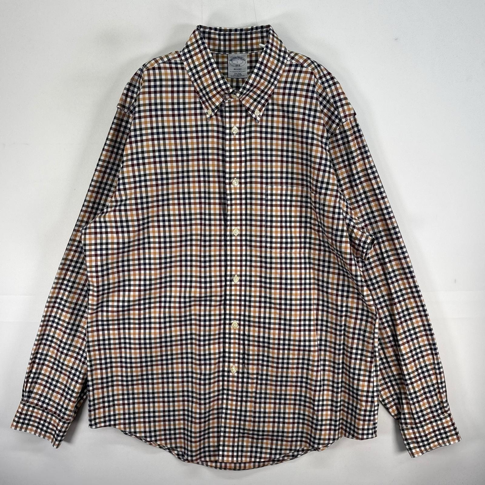 古着 ブルックスブラザーズ Brooks Brothers 長袖シャツ チェック 胸ポケ REGENT L イエロー系 マルチカラー メンズ