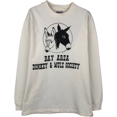 古着 90年代 ヘインズ Hanes BEEFY-T アニマル柄 ロングTシャツ ロンT USA製 メンズM相当 ヴィンテージ/eaa671421