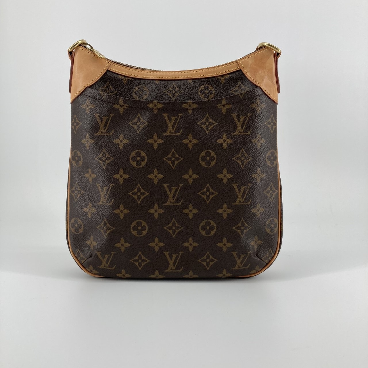LOUIS VUITTON(ルイ・ヴィトン) モノグラム オデオンPM レザー ゴールド金具 M56390 ショルダーバッグ ブラウン×ベージュ×ゴールド
