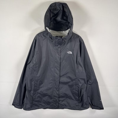 古着 ザ・ノースフェイス THE NORTH FACE ナイロンパーカージャケット フルジップ ワンポイント DRY VENT 14041 ブラック レディース
