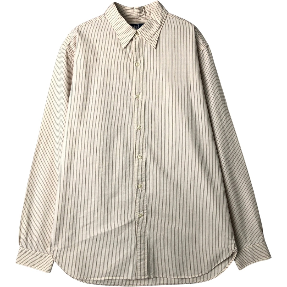 古着 ラルフローレン Ralph Lauren POLO by Ralph Lauren 長袖 コットンストライプシャツ メンズM相当/eaa649982