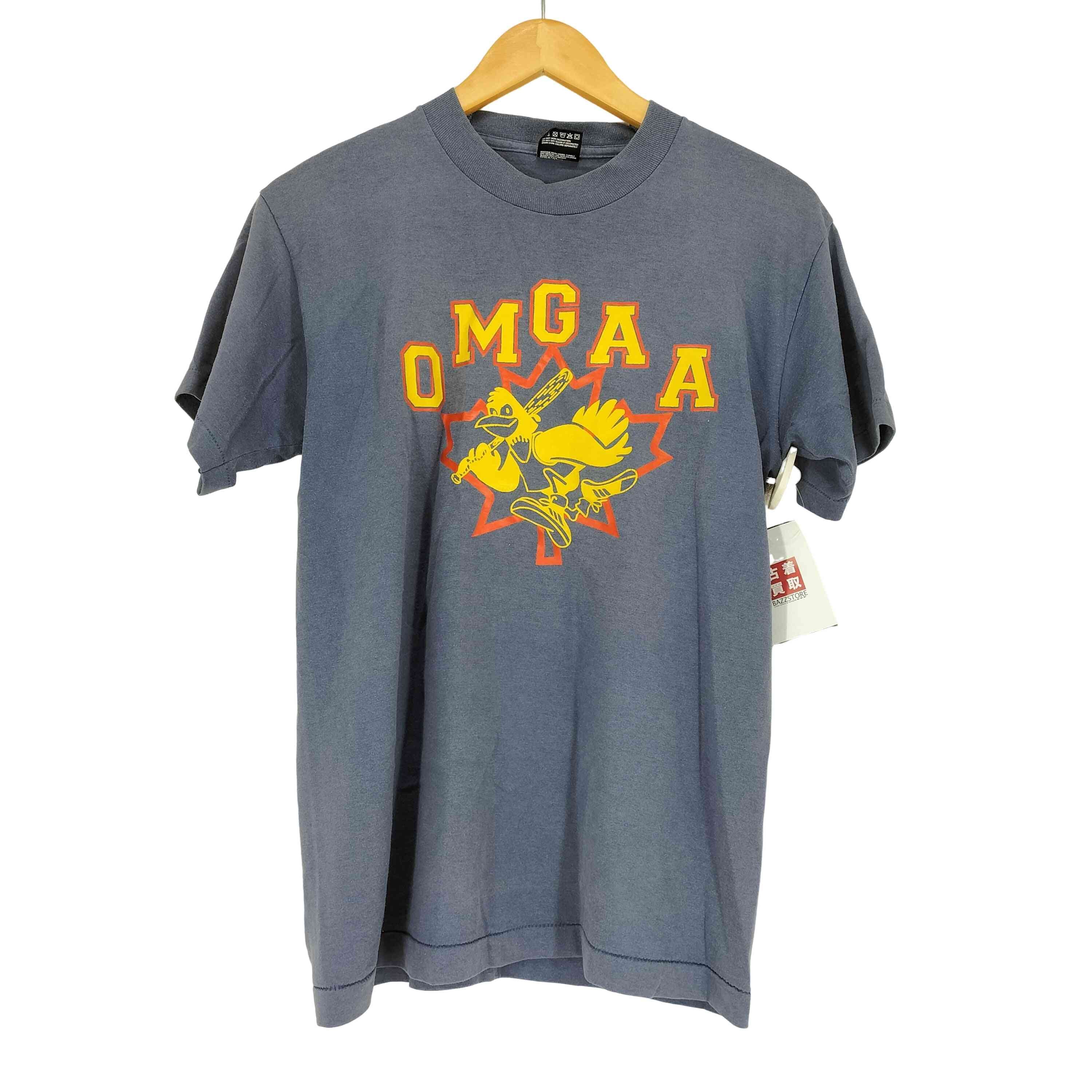 90s USA製 袖裾シングル OMGAA ナンバリング クルーネックTシャツ【1138120860255】
