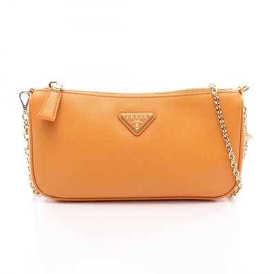 プラダ PRADA ショルダーバッグ バッグ サフィアーノレザー レディース オレンジ系 1BC245 【中古】