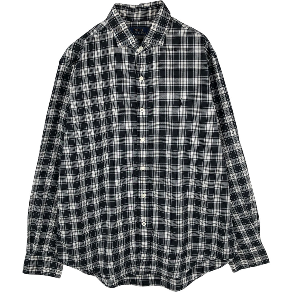 古着 ラルフローレン Ralph Lauren POLO RALPH LAUREN ワイドカラー 長袖 コットンチェックシャツ メンズL相当/eaa678011